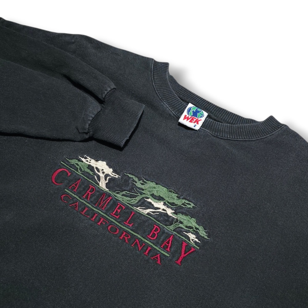 WEK Carmel Valley Ash Black Embroidered Men's Long Sleeve Sweater Size 2 / XL